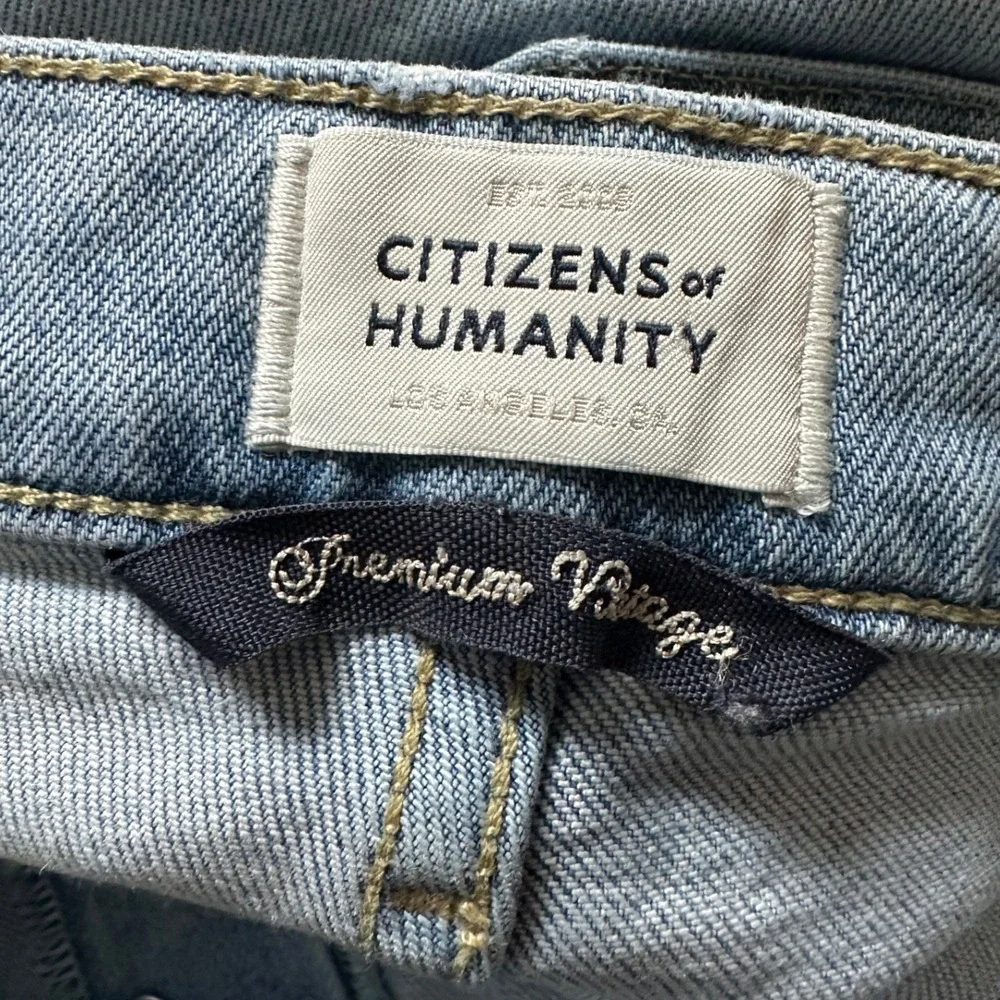 Citizens of Humanity Isola‎ High Rise Straight Cropped Jeans Light 28 Raw Hem